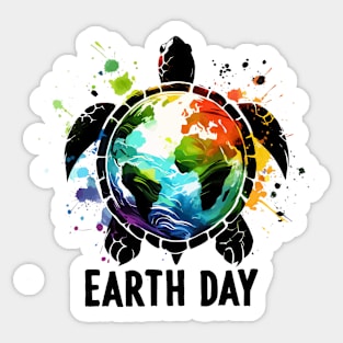 Sea Turtle Earth Day Save The Earth Planet Sticker